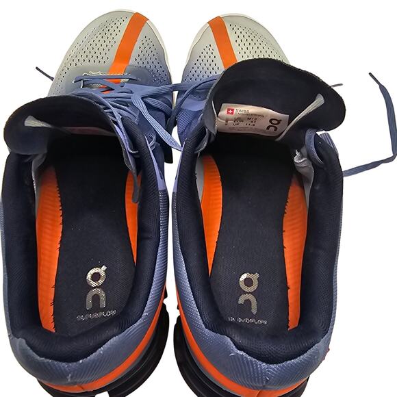 On Running Cloudflow 3.0 Running Shoes Lake Blue Flare Orange Men's Size - Picture 8 of 13